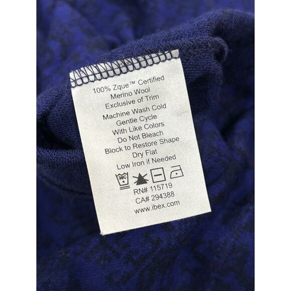 Ibex Juliet Merino Long Jacket Womens Size XS Blue Jacquard Knit Full Zip - Picture 7 of 7